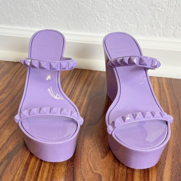 Carmen Sol Purple Tonino Platform JellyWedge Sandals - Picture 6 of 13